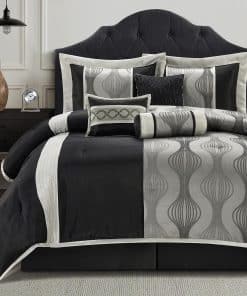 Juego de Edredón California King LANCO -Negro Plata
