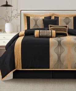 Juego de Edredón California King LANCO -Negro Oro