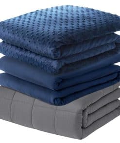 Manta ponderada para adultos (15 lbs, 60� x 80�, Azul