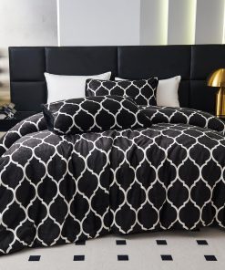 Juego de Edredón Negro BESTCHIC Tamaño Queen 3 Piezas,