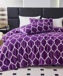 Juego de Edredón Morado para Cama Queen Size de 3 Piezas,