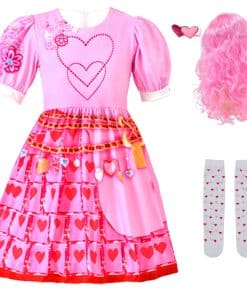 Disfraz de Corazón Rosa Rojo para Niñas Niños Vestido para