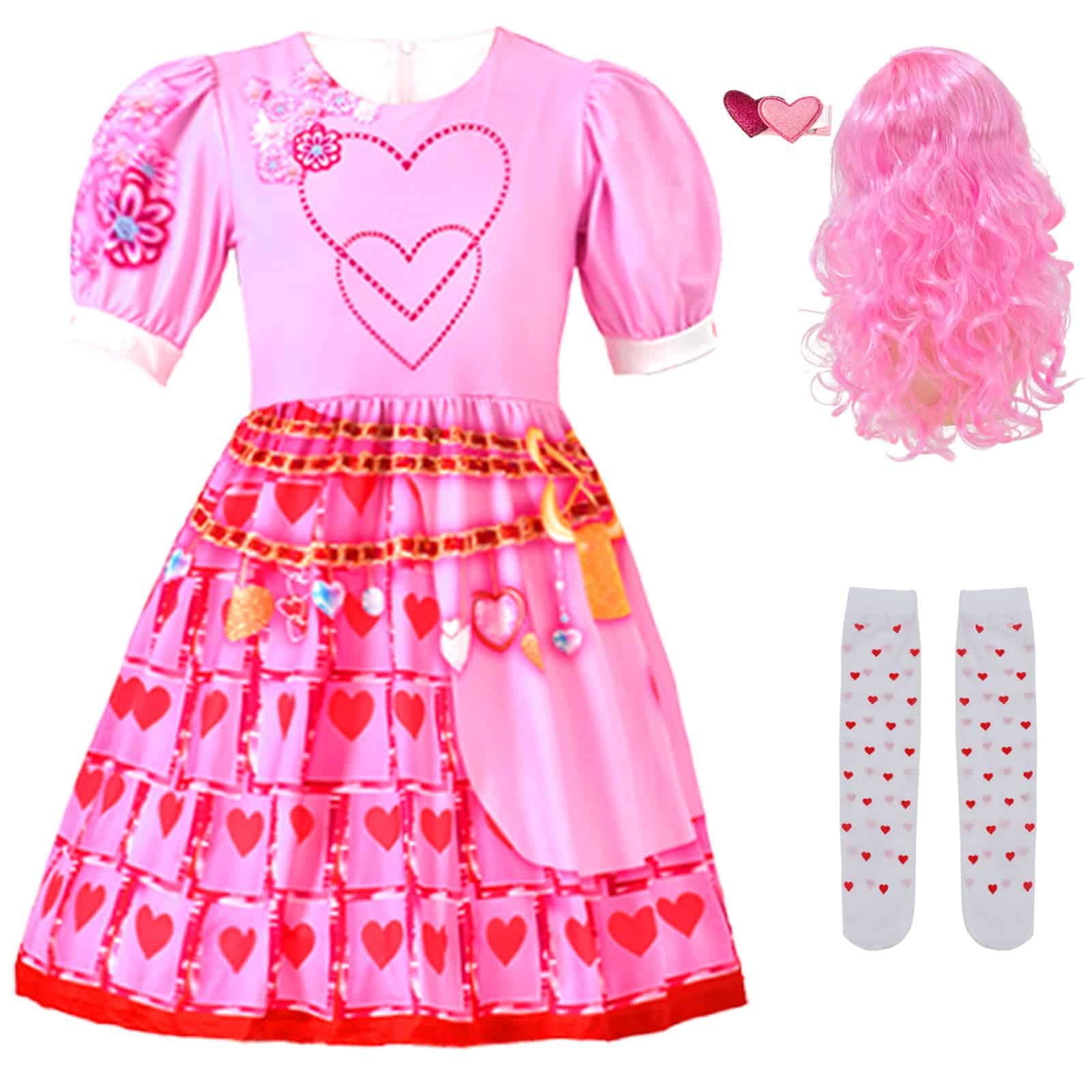 Disfraz de Corazón Rosa Rojo para Niñas Niños Vestido para