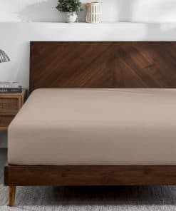 Sábana Ajustable de Jersey de Algodón Orgánico -Taupe