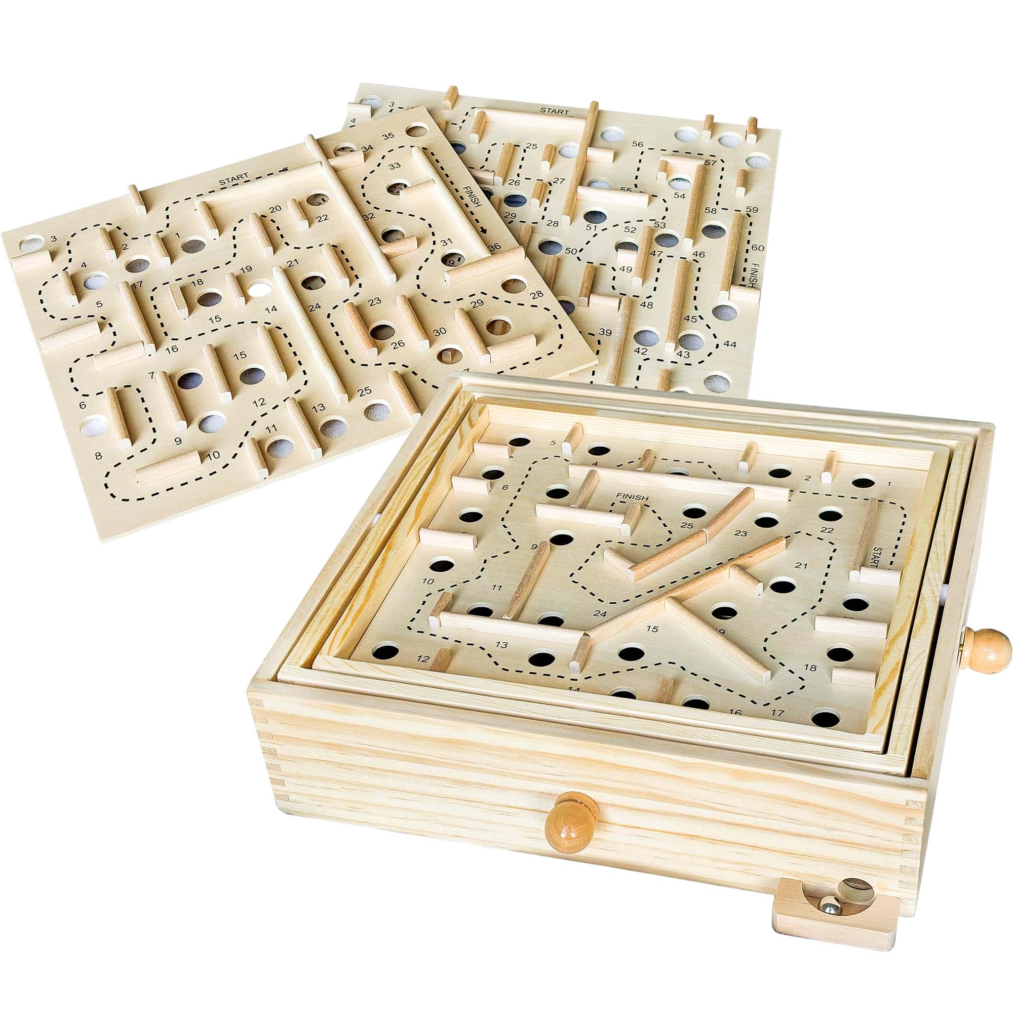 Laberinto de Madera Sterling Games con 3 Tableros
