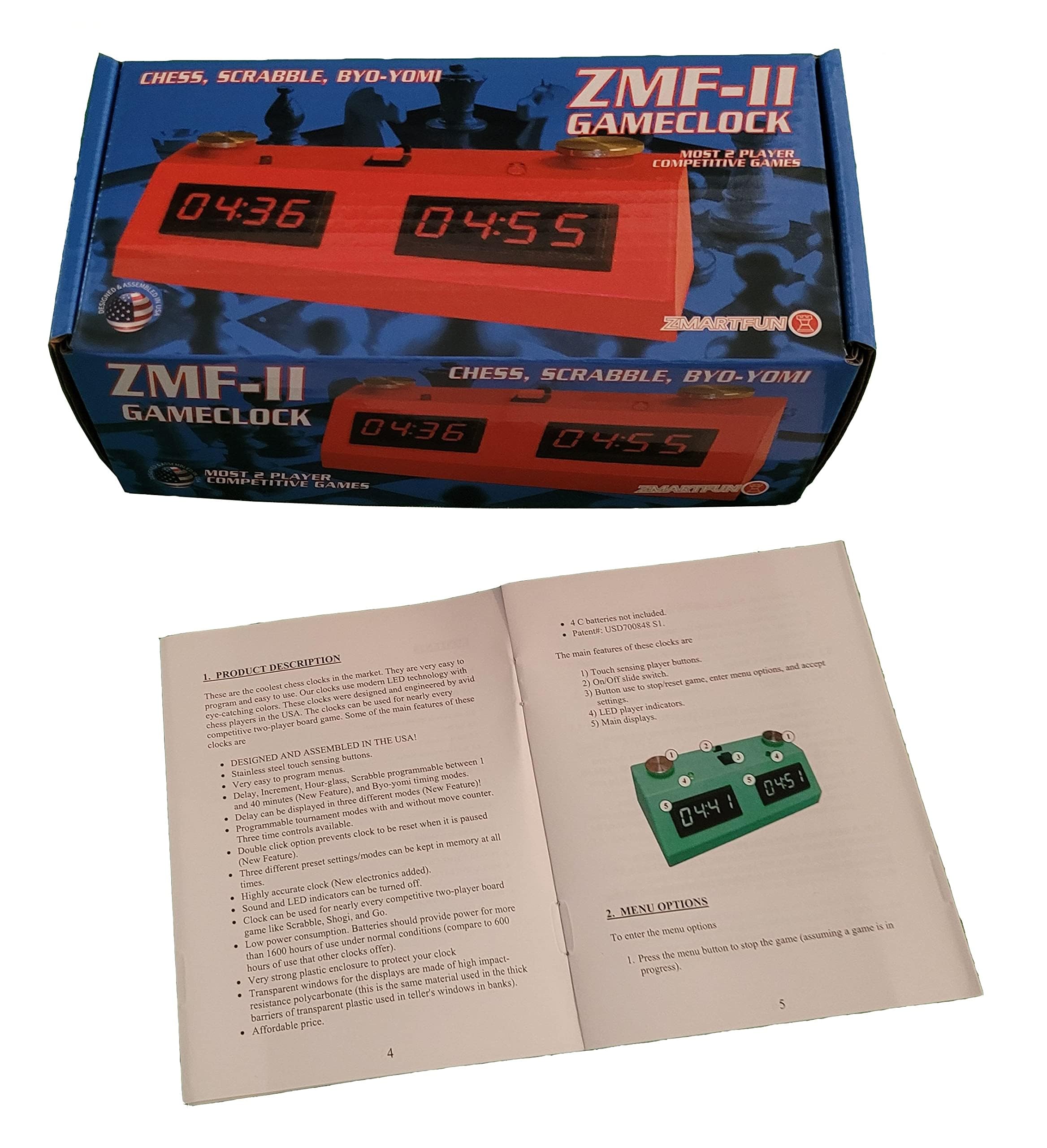 Reloj de Ajedrez Digital ZMF-II con LED Blancos/Carcasa - Imagen 3