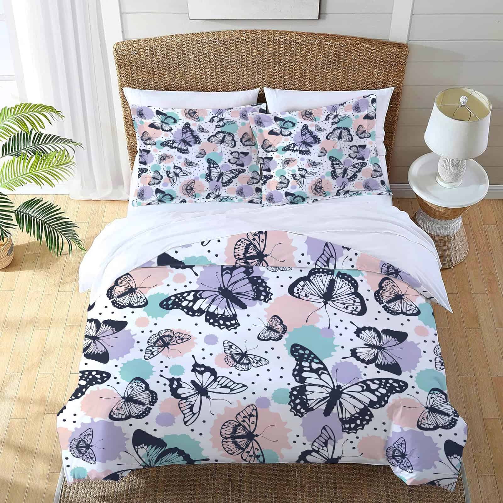 Juego de Ropa de Cama Mariposa Juego de Funda de Edredón - Imagen 4