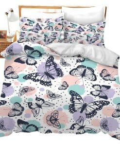 Juego de Ropa de Cama Mariposa Juego de Funda de Edredón