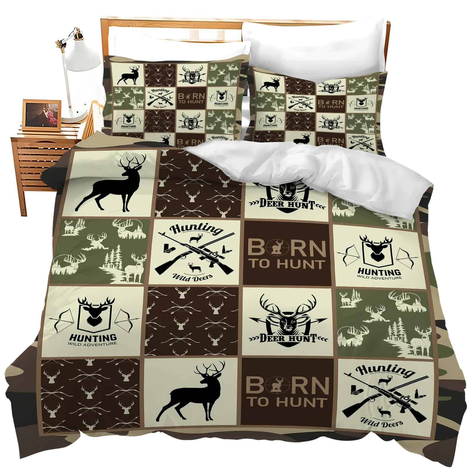 Set de Ropa de Cama de Ciervos Conjunto de Edredón de Caza