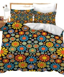 Juego de Ropa de Cama de Flores Margarita Juego de Funda