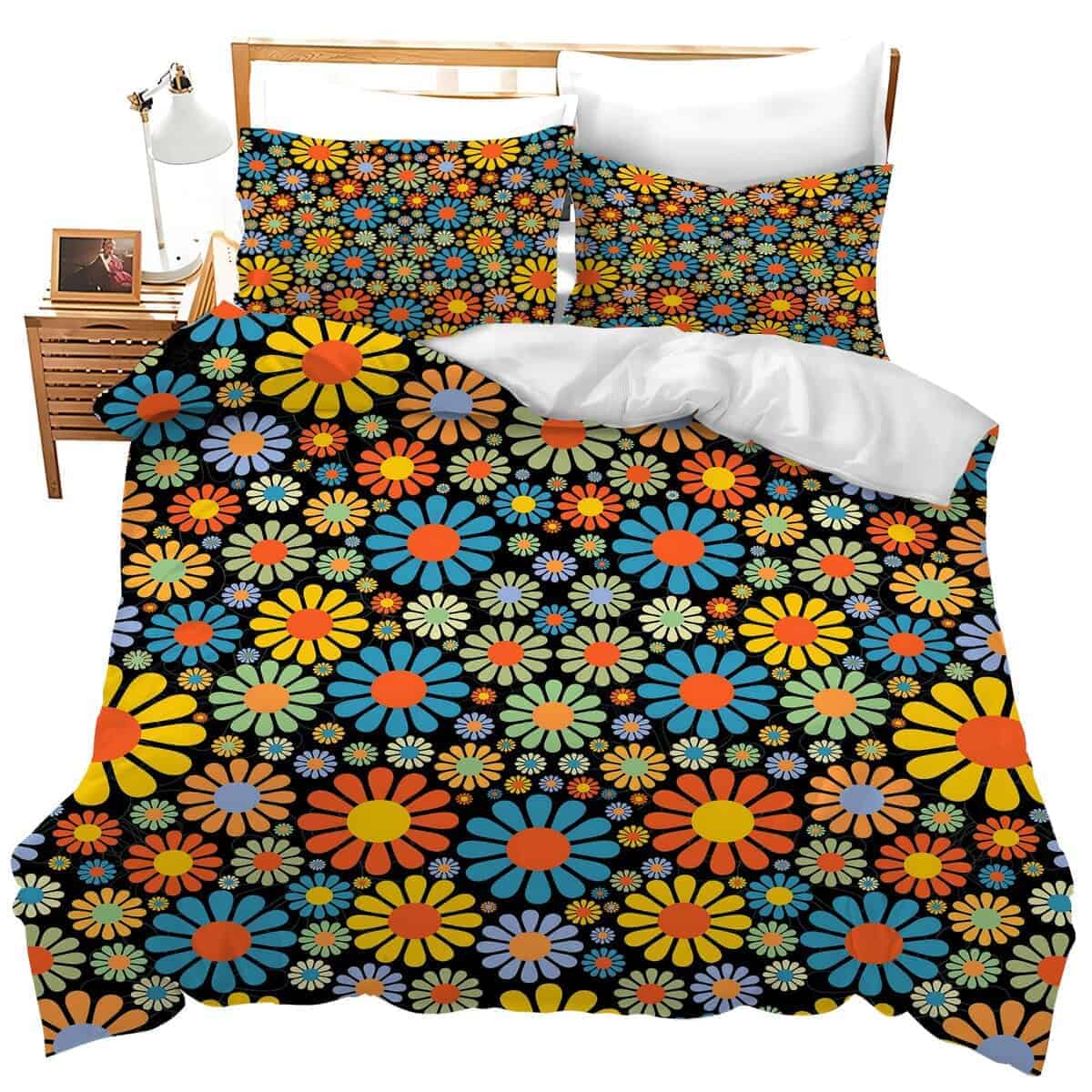 Juego de Ropa de Cama de Flores Margarita Juego de Funda