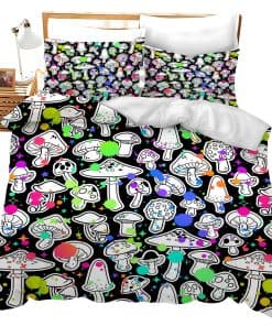 Juego de Ropa de Cama de Hongos Juego de Edredón de Hongos