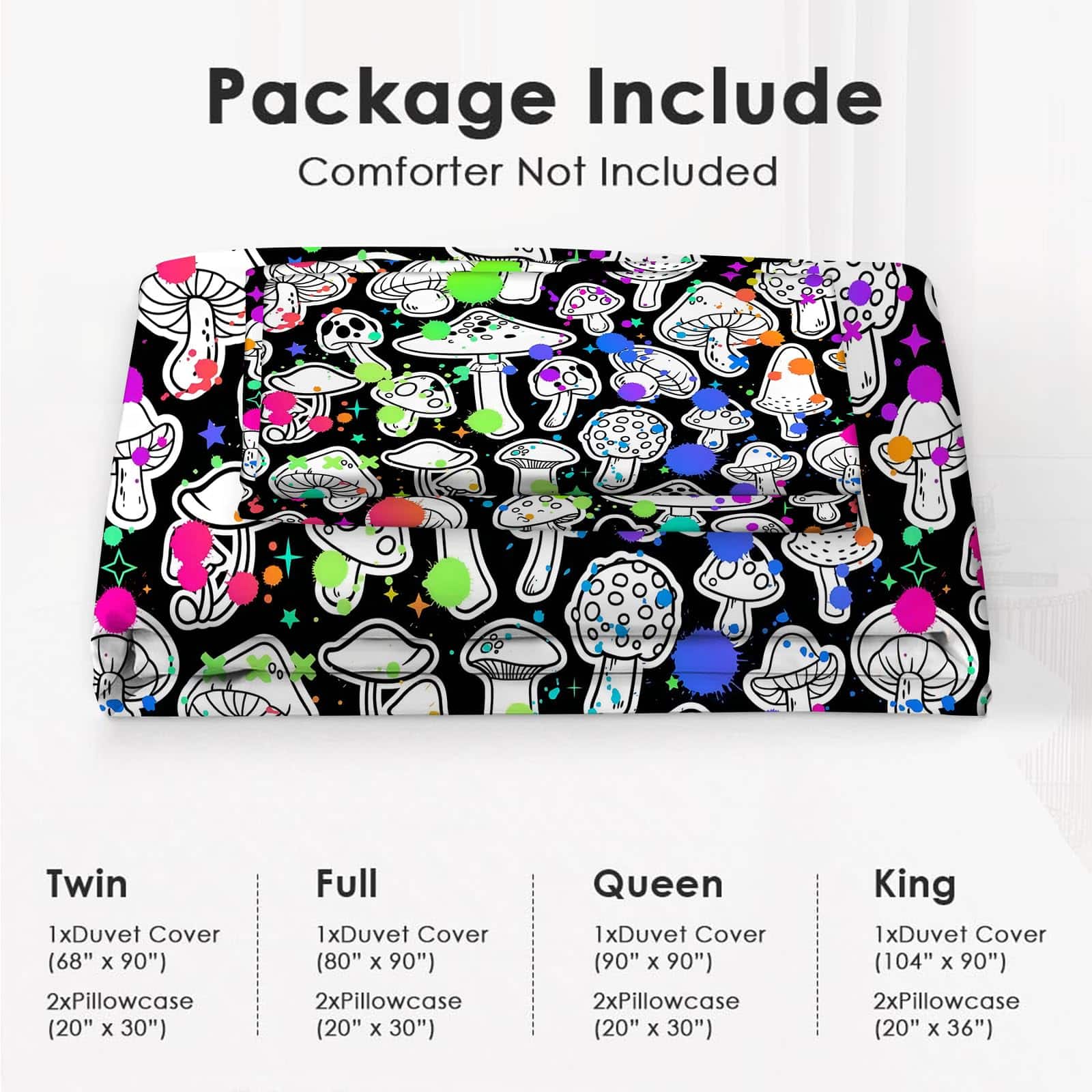 Juego de Ropa de Cama de Hongos Juego de Edredón de Hongos - Imagen 7