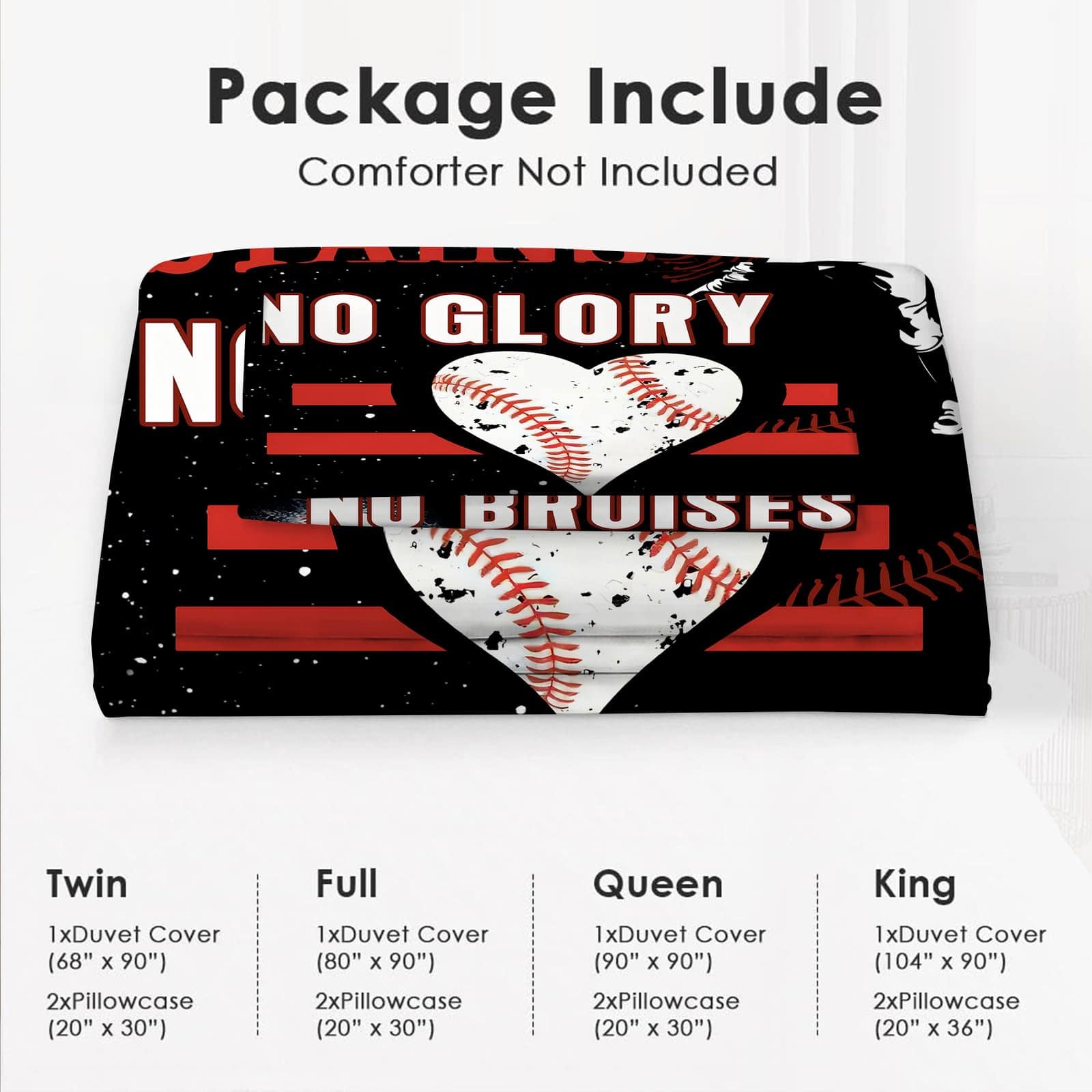 Juego de Ropa de Cama de Béisbol Wosabee Juego de Edredón - Imagen 7