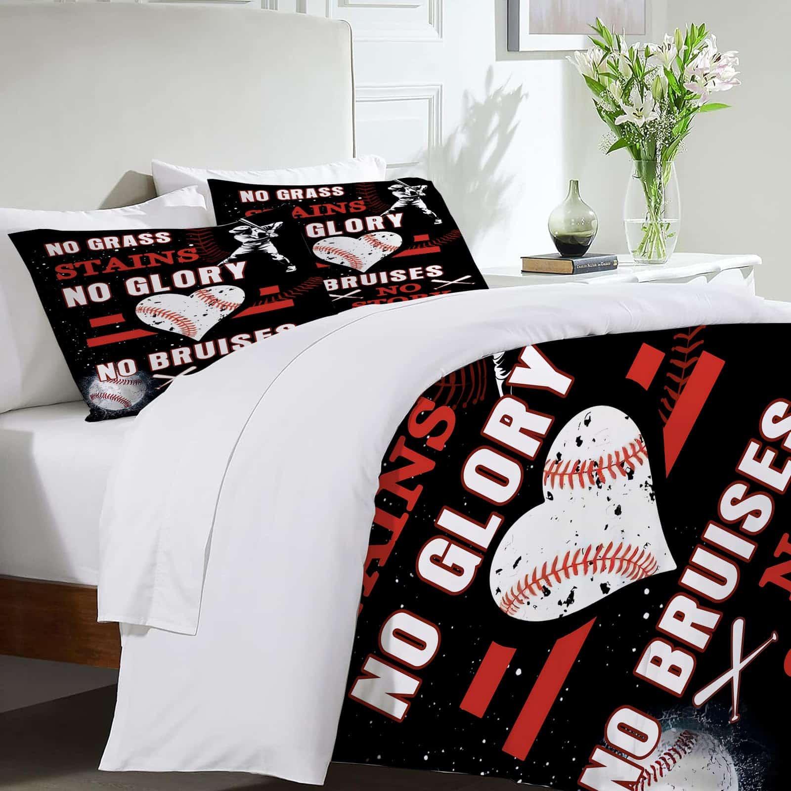 Juego de Ropa de Cama de Béisbol Wosabee Juego de Edredón - Imagen 5
