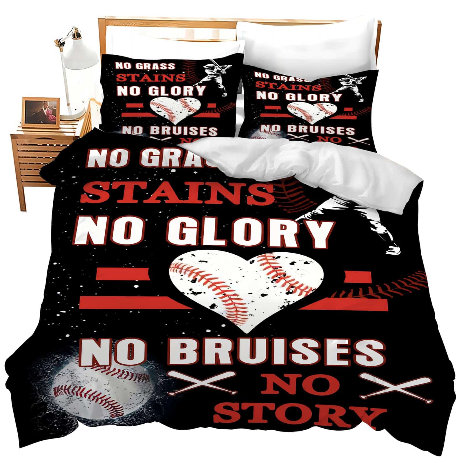 Juego de Ropa de Cama de Béisbol Wosabee Juego de Edredón