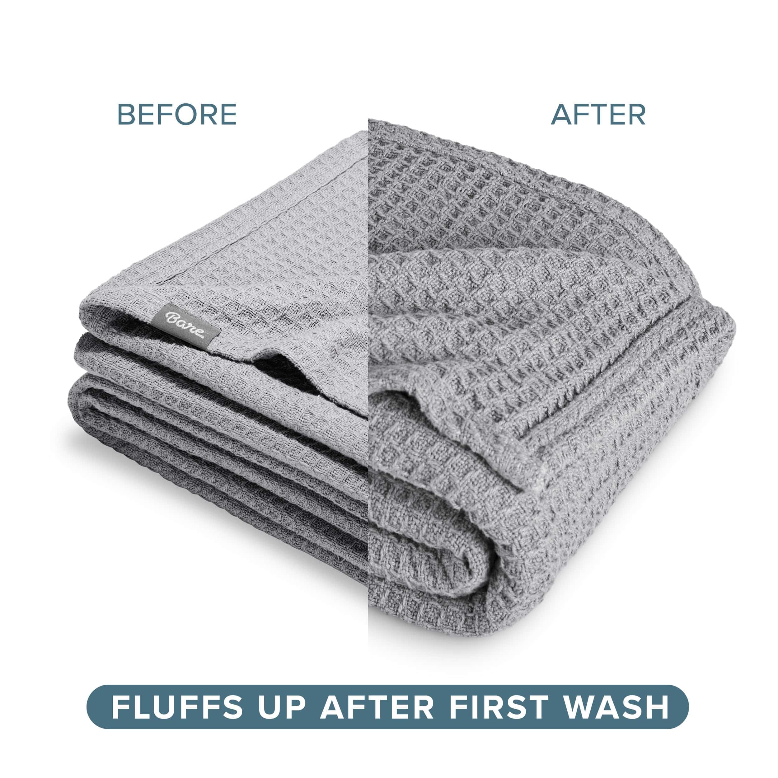 Manta de Gofre Color Gris Claro de Bare Home, Tamaño Throw - Imagen 6