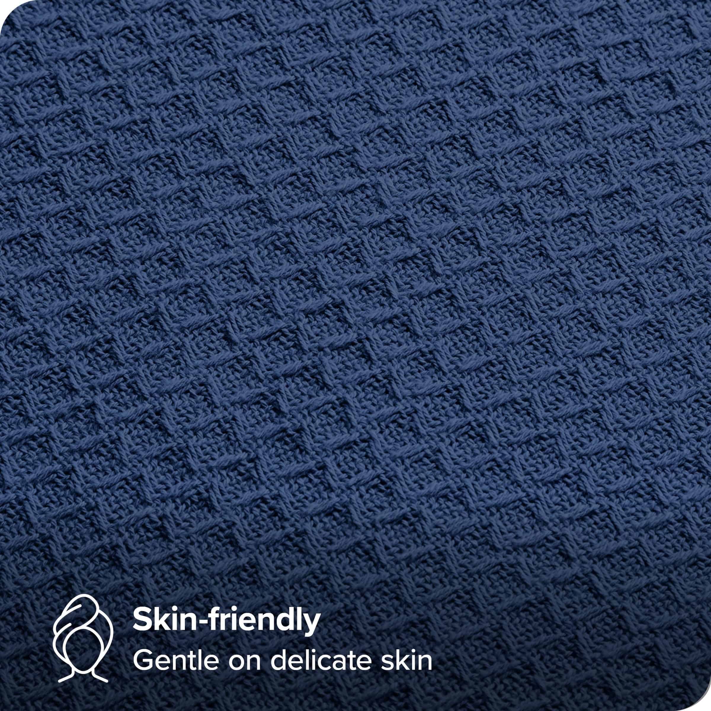 Manta de Gofre Azul Oscuro Bare Home, Twin/Twin XL 66Wx90L, - Imagen 8