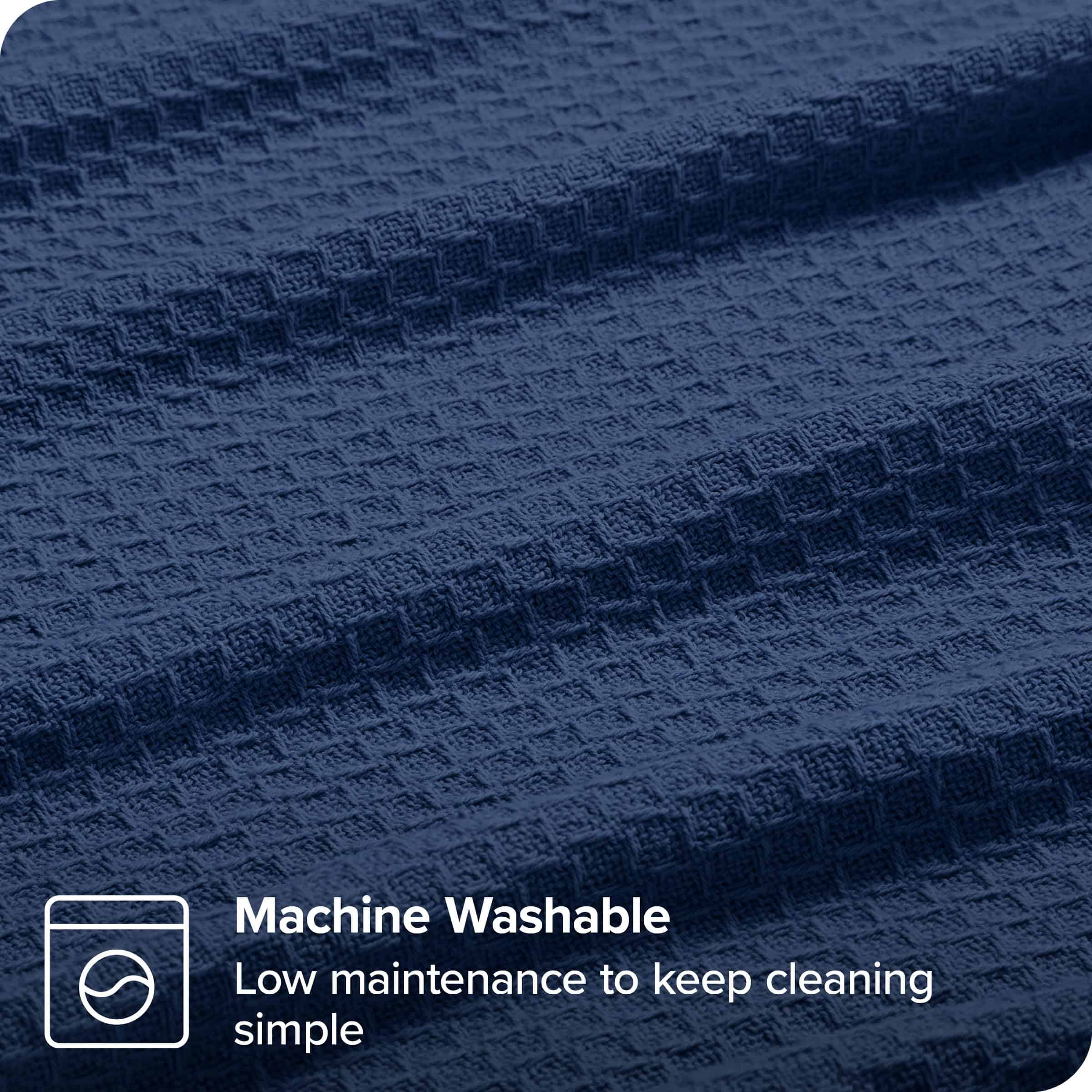 Manta de Gofre Azul Oscuro Bare Home, Twin/Twin XL 66Wx90L, - Imagen 4