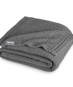 Manta de Algodón Gris Bare Home, Tamaño Throw 44Wx66L, 100%