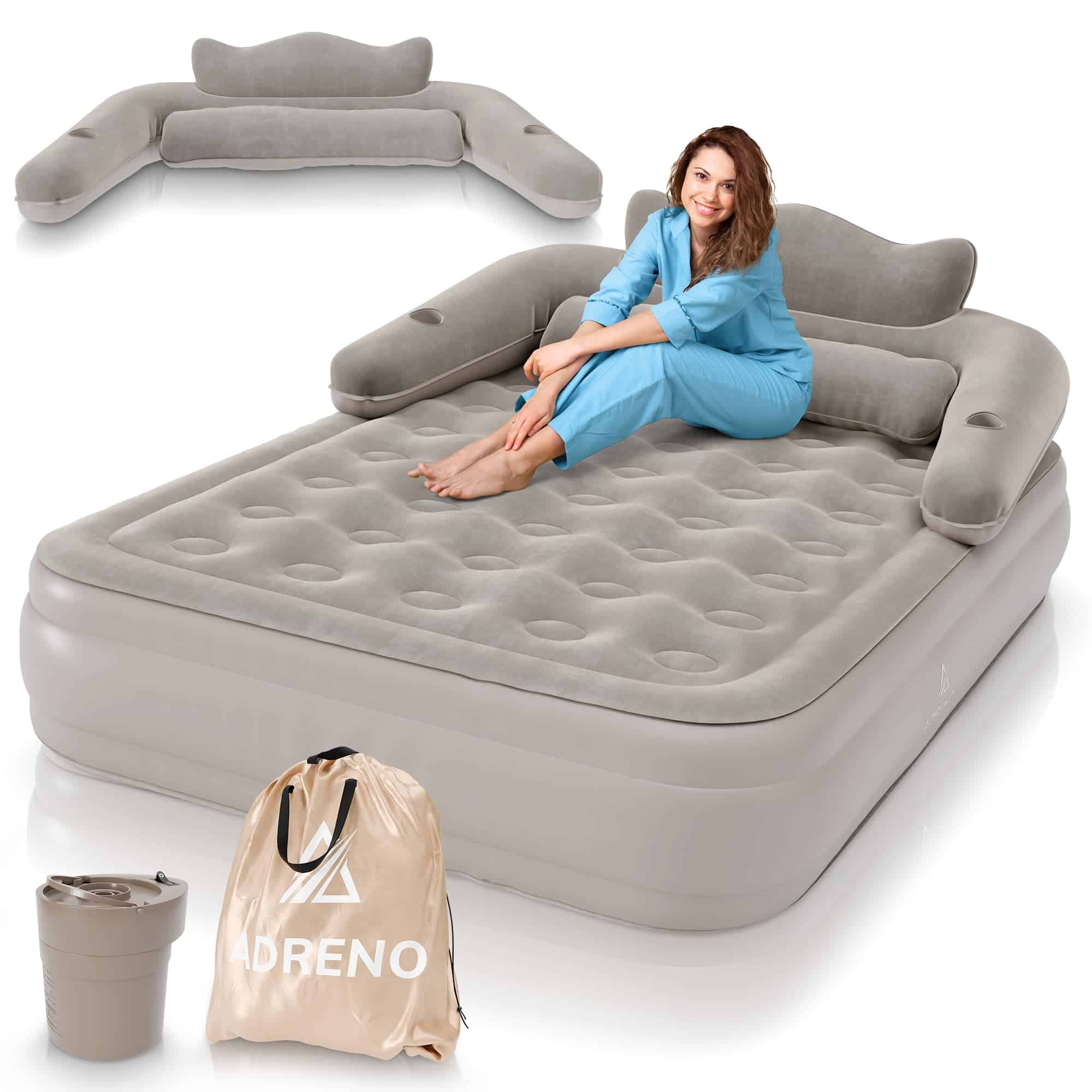 Colchón de Aire Adreno Queen con Bomba Incorporada y