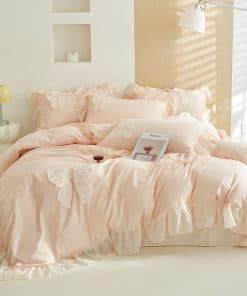 Juego de edredón Rvciby Pink Bow tamaño twin, juego de ropa