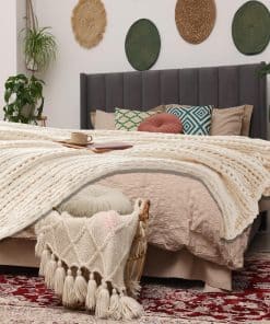 Manta de Lana Gruesa en Color Blanco Crema, 30" x 40",