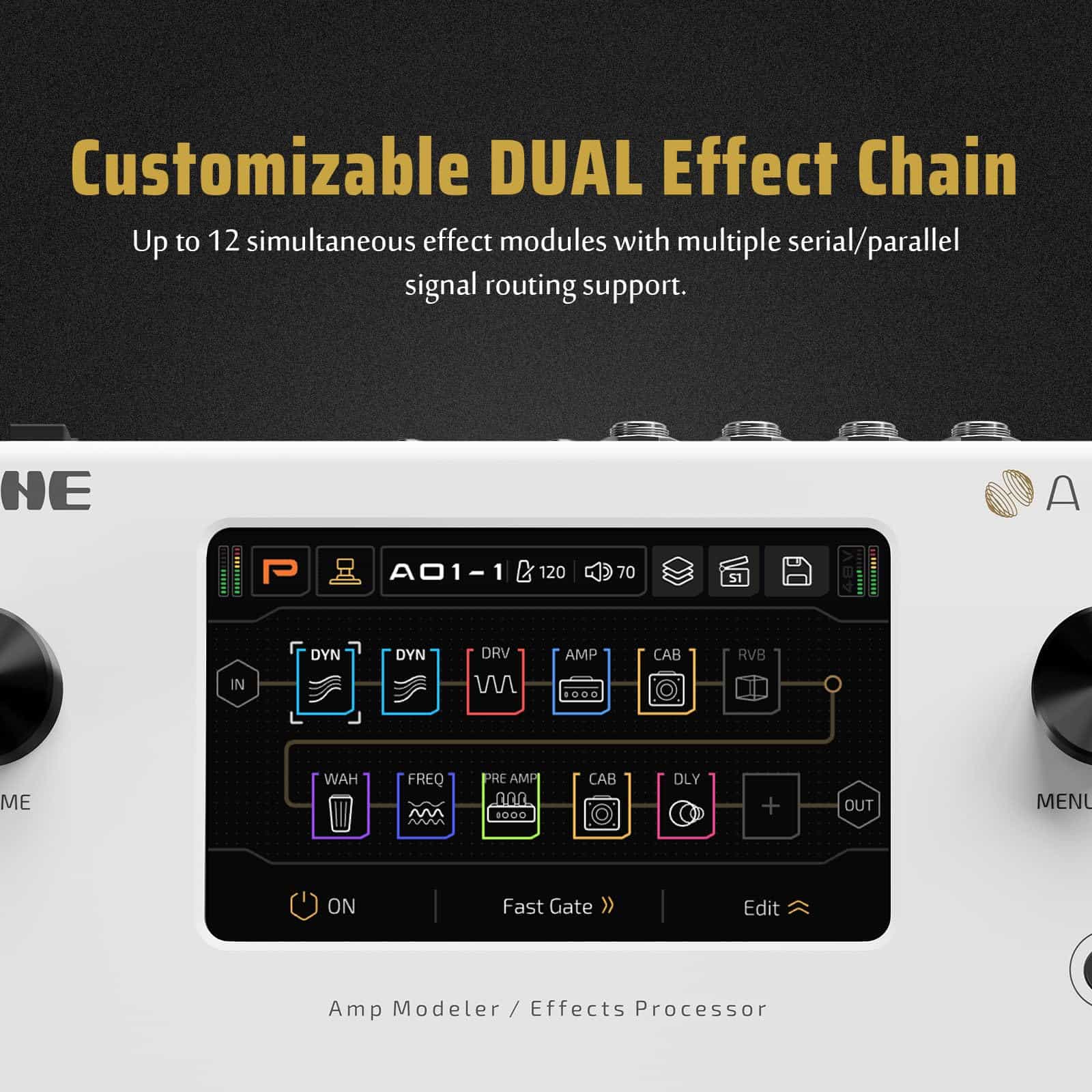 Pedal de Efectos Multi HOTONE con Cadenas de Efectos Duales - Imagen 7