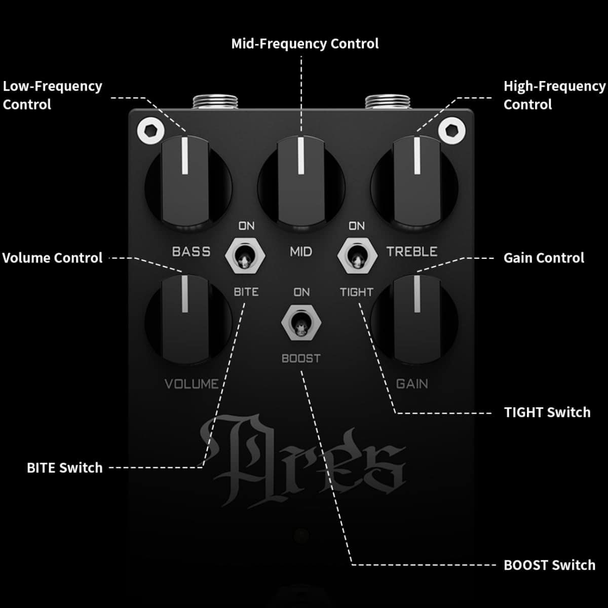 Pedal de preamplificador de distorsión TOPPING ARES - - Imagen 5