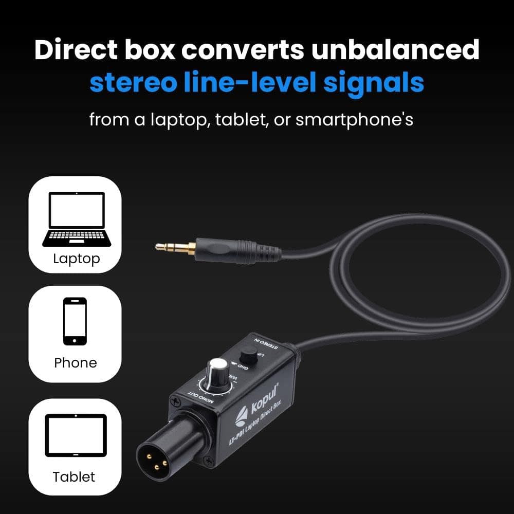 Kopul LT-PDI Laptop One-Channel Passive Direct Box (Caja - Imagen 3