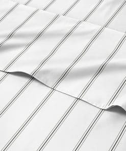 Juego de Sábanas a Rayas Negras de 5 Piezas para Cama Split