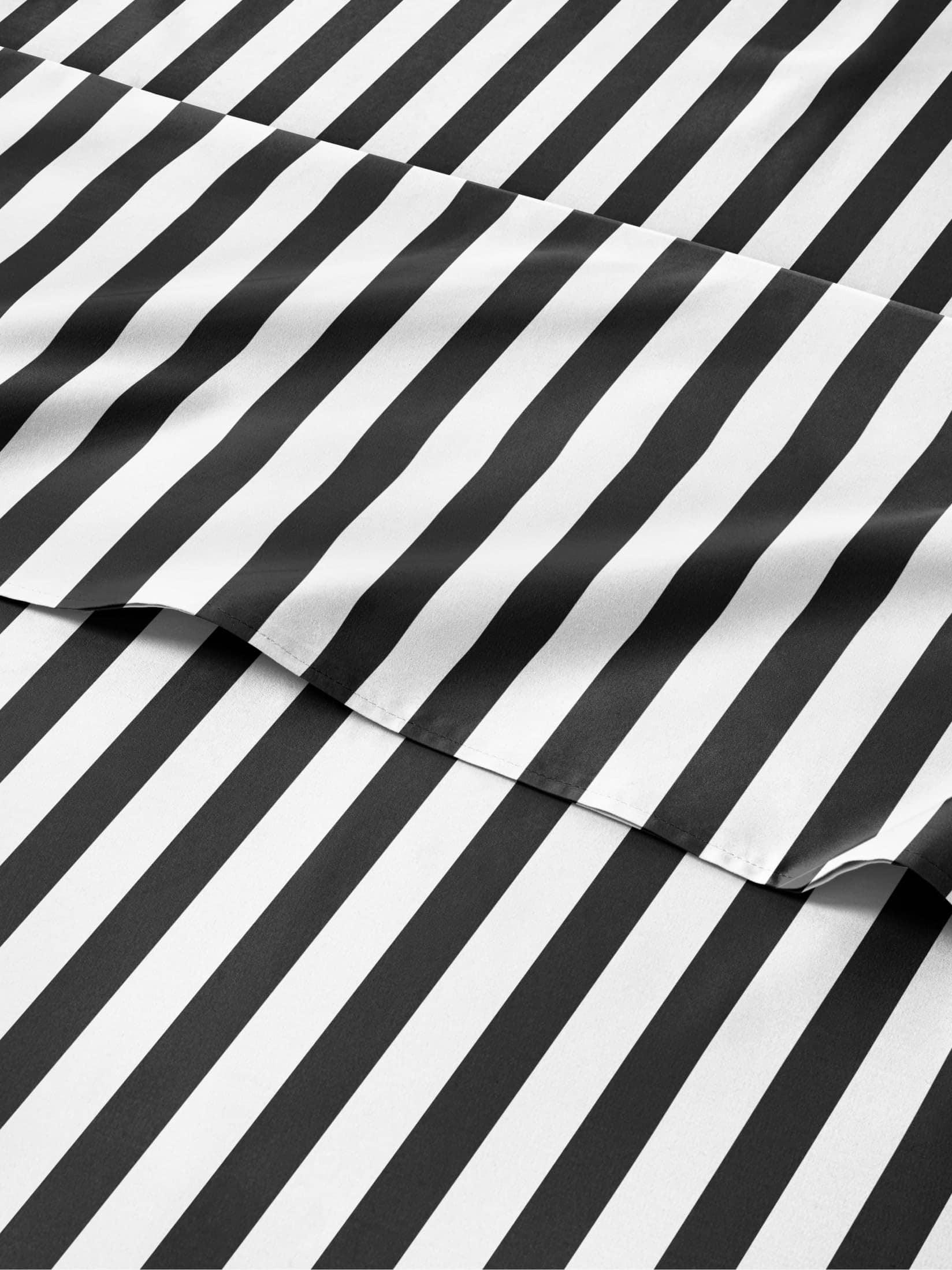 Juego de sábanas a rayas de 4 piezas para cama -X a rayas