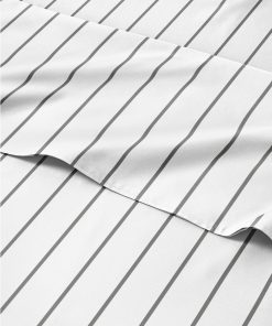 Juego de Sábanas de Rayas de 4 Piezas para Cama Queen -