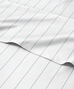 Juego de Sábanas Rayadas Azul Cielo de 5 Piezas para Cama