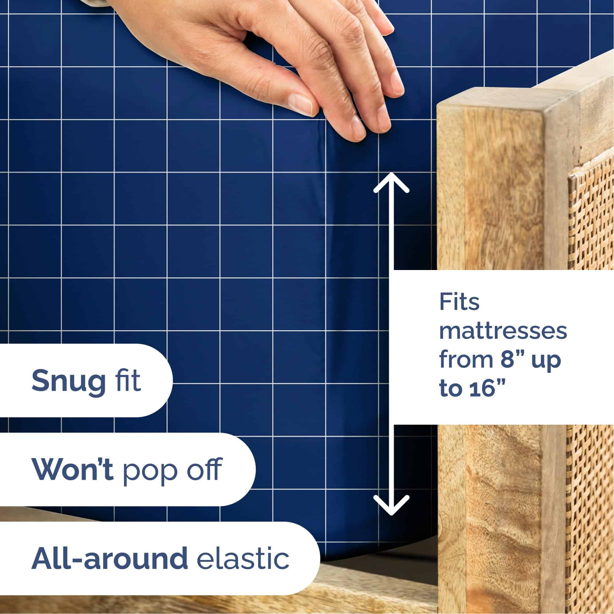 Juego de sábanas de cuadrícula de 4 piezas para cama tamaño - Imagen 5
