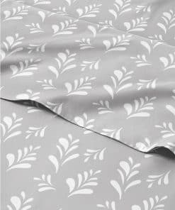 Juego de sábanas gris de 4 piezas Queen - Sábana plana de