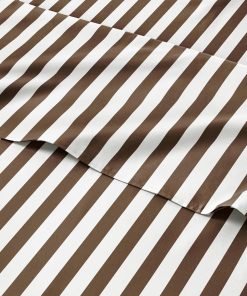 Juego de Sábanas a Rayas Beige Marrón para Cama Split King