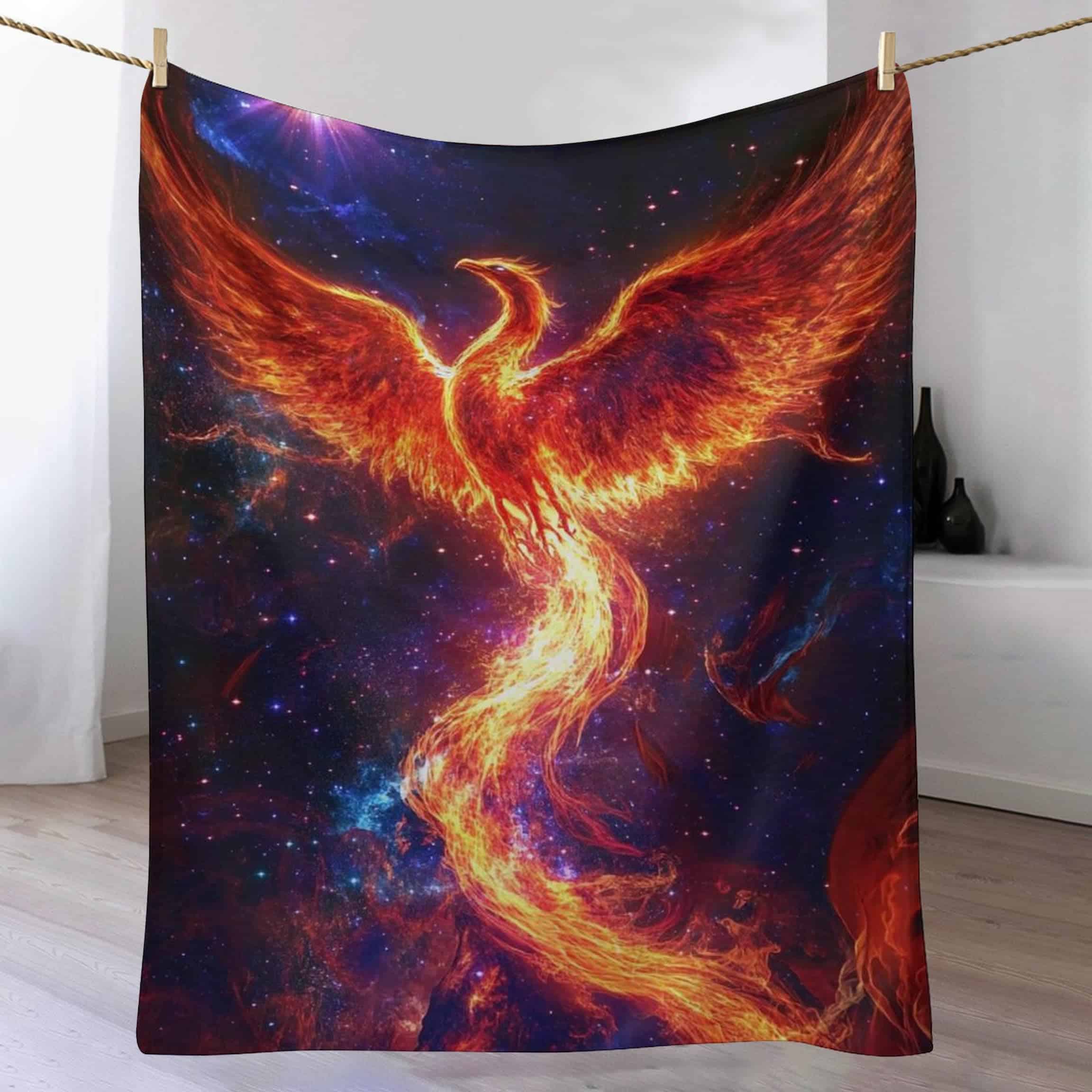 Manta Phoenix Rising para Sofá Cama Suave Ave de Fuego