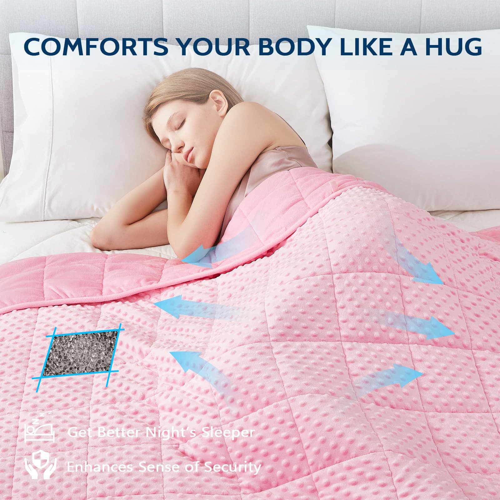 Manta ponderada L'AGRATY para adultos - 60"x80" 20lbs con - Imagen 4