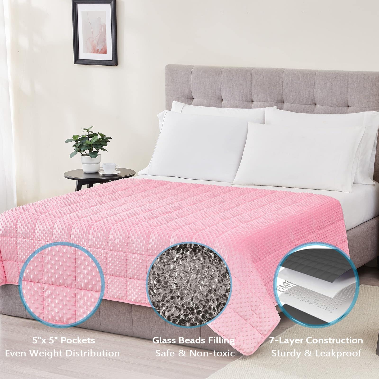 Manta ponderada L'AGRATY para adultos - 60"x80" 20lbs con - Imagen 5