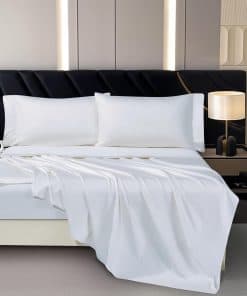 Juego de sábanas tamaño king Arianaut blanco 1000 Hilos de