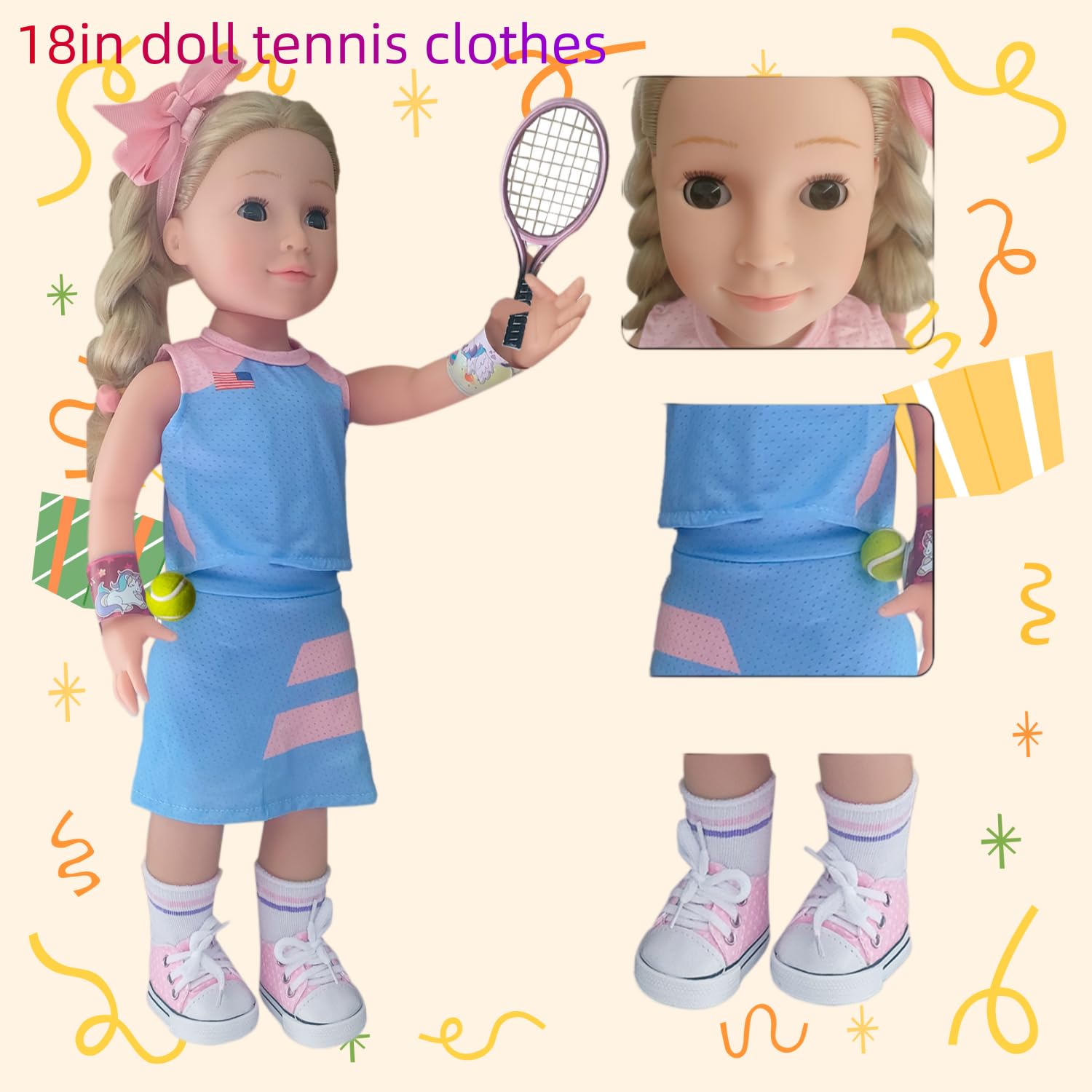 Accesorios de Ropa de Muñecas Americanas de 18 Pulgadas, - Imagen 4