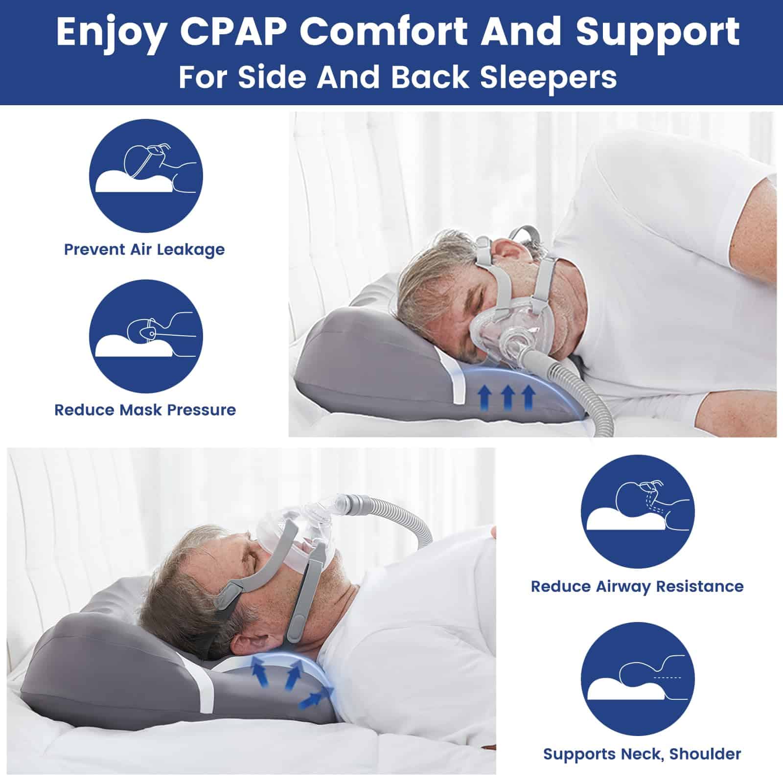 Almohadas CPAP Farrumex para personas que duermen de lado y - Imagen 3