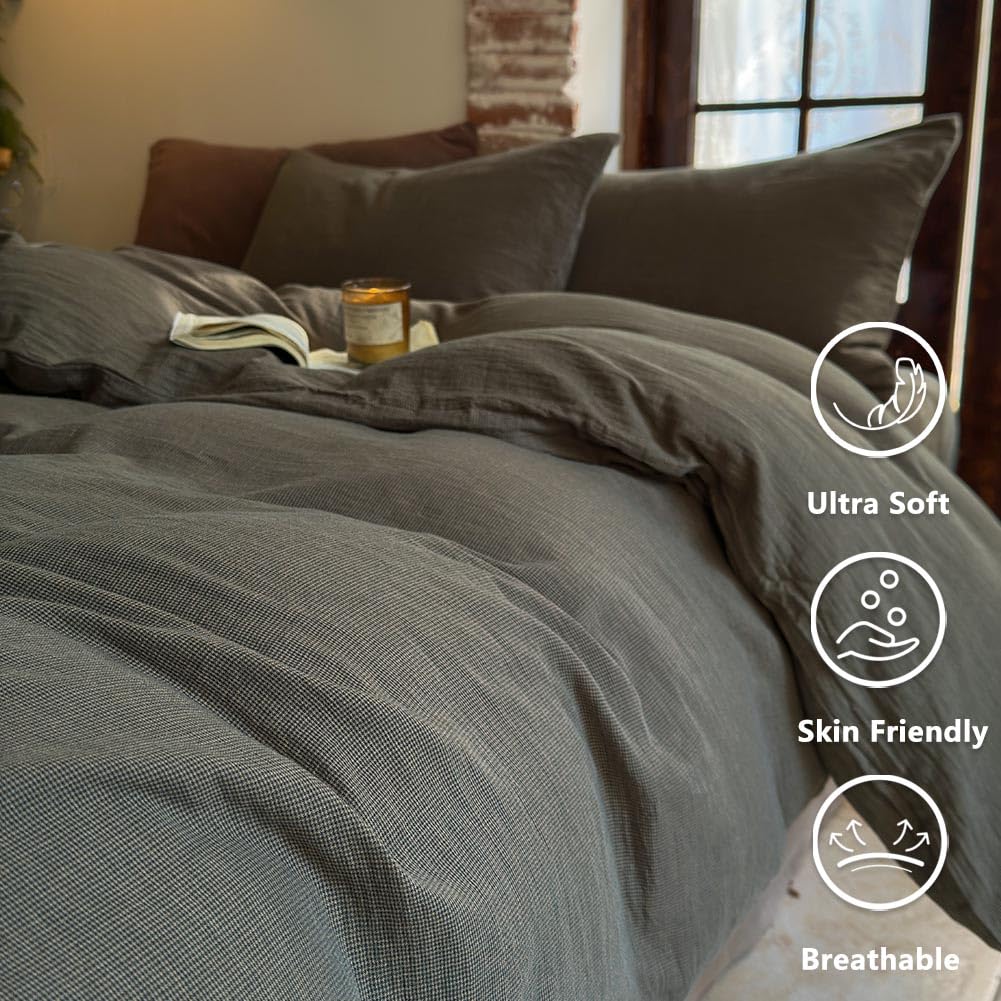 100% Funda de Edredón de Algodón Muselina Texturizado - Imagen 6