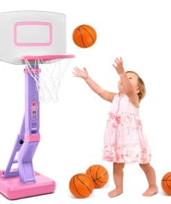 Canasta de baloncesto para niños pequeños, ajustable en