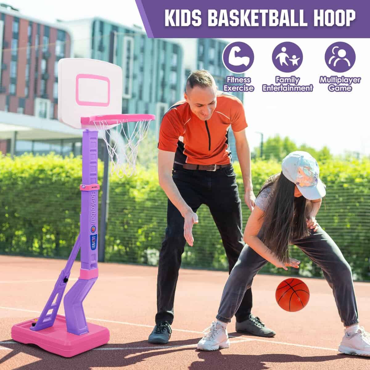 Canasta de baloncesto para niños pequeños, ajustable en - Imagen 8
