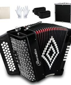 Acordeón - 34 teclas diatónicas, 12 -Negro