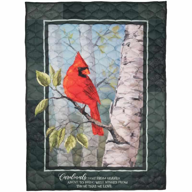 Colcha conmemorativa Carson Red Cardinal en memoria de ser