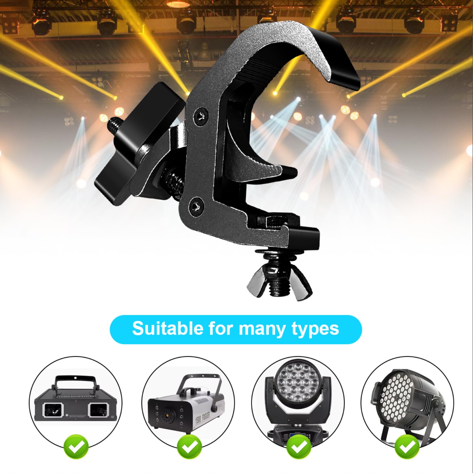 4Pack Ganchos de Abrazadera para Luces de Escenario - Imagen 6