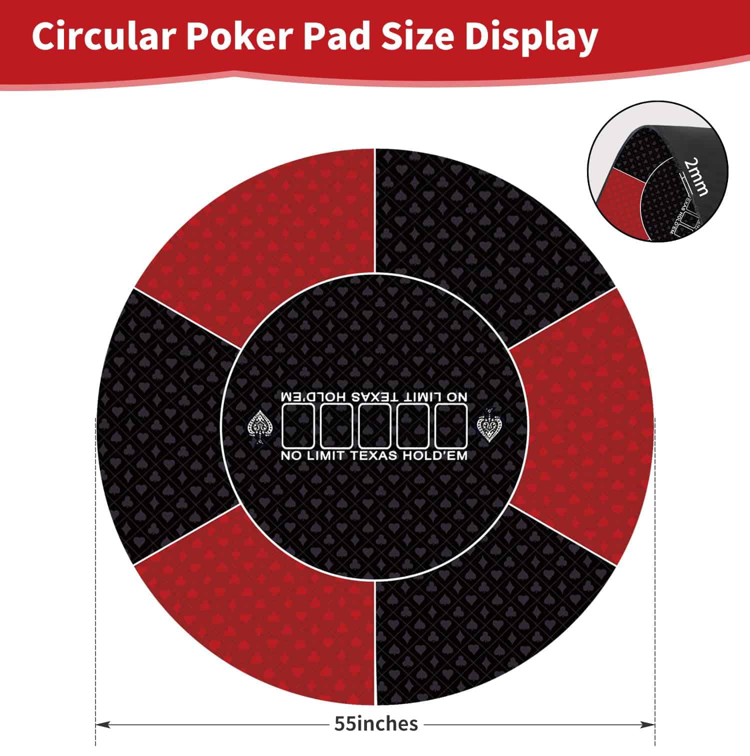 Tapete de Póker Redondo LERYG, 39/47/55/63 Pulgadas 6-10 - Imagen 3